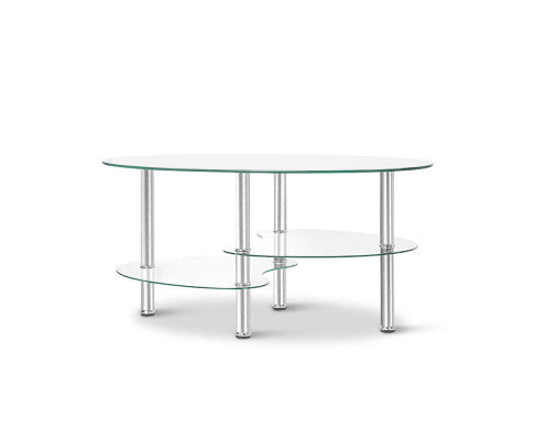 DESMOND 3 TIER GLASS COFFEE TABLE - AS PICTURED
