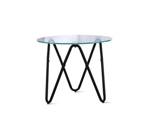 EVANDER ROUND GLASS COFFEE TABLE - AS PICTURED