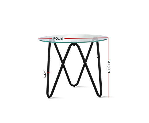 EVANDER ROUND GLASS COFFEE TABLE - AS PICTURED