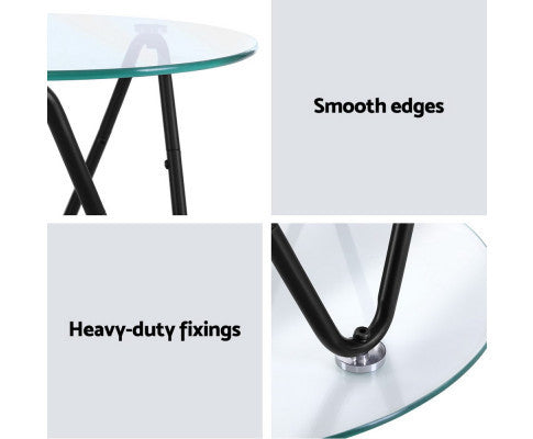 EVANDER ROUND GLASS COFFEE TABLE - AS PICTURED