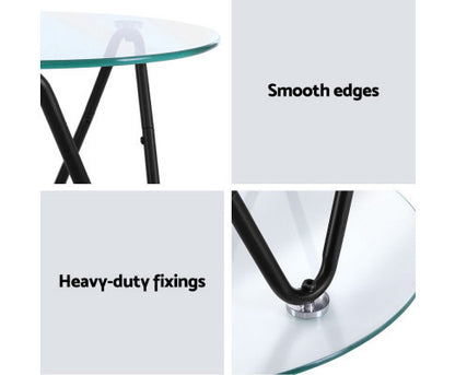 EVANDER ROUND GLASS COFFEE TABLE - AS PICTURED