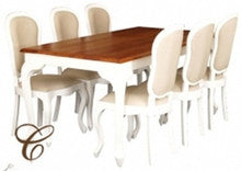 QUEEN ANN 7  PIECE DINING SETTING   (DT 180 90 QA + 6 CHAIRS) - 1800(L) x 900(W) - ALL WHITE, TWO TONED OR MAHOGANY
