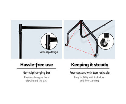 WALLACE (SET OF 2) METAL CLOTHES RACK - BLACK