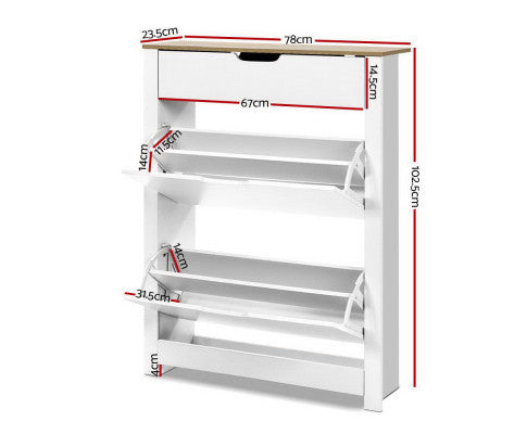 LENDER  SHOE CABINET STORAGE RACKS - TWO TONE