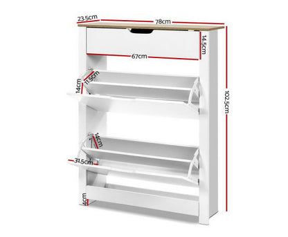 LENDER  SHOE CABINET STORAGE RACKS - TWO TONE