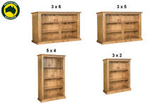 DOUBLEBAY (AUSSIE MADE) LOWLINE BOOKCASE COLLECTION - ASSORTED COLOURS - STARTING FROM $399