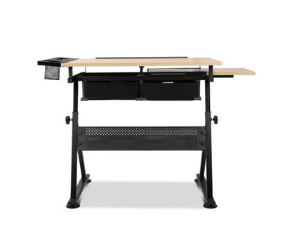 SANDO TILT  DRAFTING  TABLE &  STOOL - BLACK & NATURAL