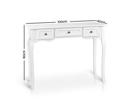 GEORGE FRENCH PROVINCIAL HALL TABLE WITH DRAWERS - WHITE