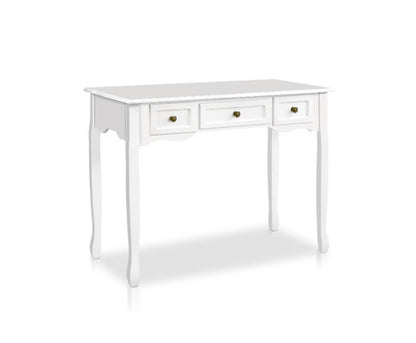 DELPHINE 3 DRAWER DRESSING TABLE - 800(H) x 910(W) - WHITE
