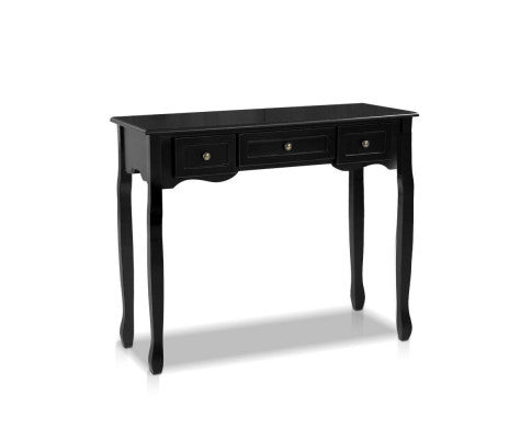 DELPHINE 3 DRAWER DRESSING TABLE - BLACK