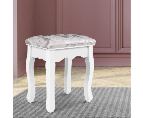 PRESLEY FABRIC DRESSING STOOL - WHITE