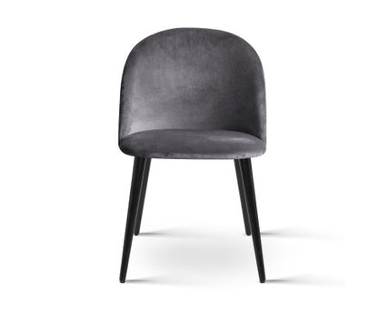 CAMRYN (SET OF 2) VELVET FABRIC DINING CHAIR -  DARK GREY