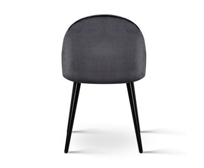 CAMRYN (SET OF 2) VELVET FABRIC DINING CHAIR -  DARK GREY