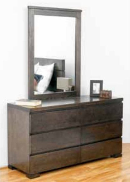 BENSON QUEEN  5 PIECE DRESSER  BEDROOM SUITE WITH 2 FOOTEND DRAWERS - SMOKE