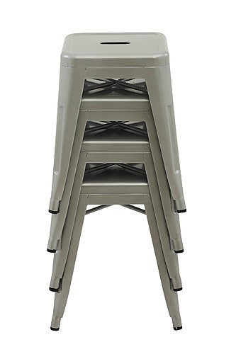 HADAR SET OF 4x450 CAFE BAR STOOLS - SILVER