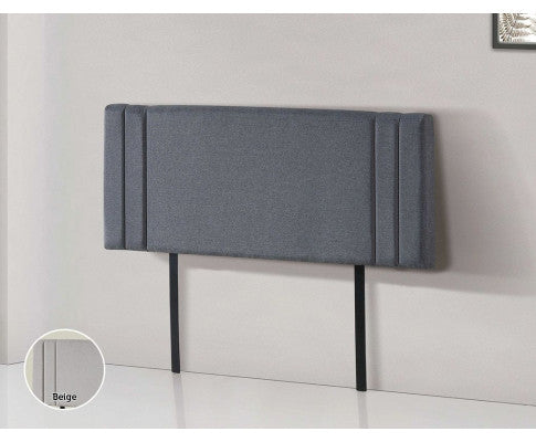 Double Andorra Linen Fabric Headboard Bedhead - Grey