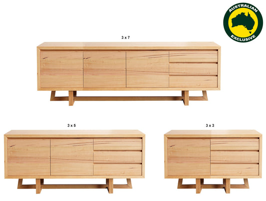 Dante (AUSSIE MADE) Buffet Collection - Tassie Oak Combination - Assorted Stained Colours