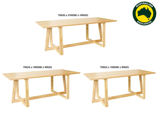 Dante (AUSSIE MADE) Dining Table Collection - Tassie Oak Combination - Assorted Stained Colours