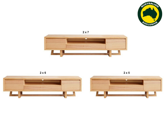 Dante (AUSSIE MADE) Entertainment Unit Collection - Tassie Oak Combination - Assorted Stained Colours