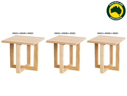DANTE (AUSSIE MADE) LAMP TABLE COLLECTION - TASSIE OAK COMBINATION - ASSORTED STAINED COLOURS - STARTING FROM $599