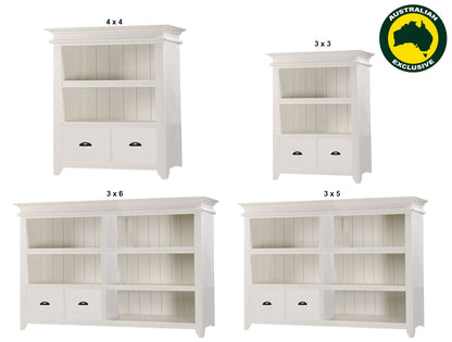 DARIA (AUSSIE MADE) LOWLINE BOOKCASE WITH 2 DRAWERS COLLECTION - ASSORTED PAINTED COLOURS - STARTING FROM $1049