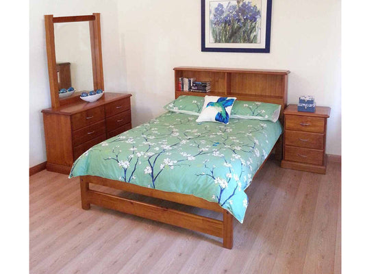 DARWIN DOUBLE OR QUEEN BOOKEND DELUXE (AUSSIE MADE) 5 PIECE (DRESSER) BEDROOM SUITE - ASSORTED COLORS