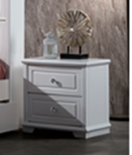 Innovation 2 Drawers Bedside Table - Ivory White