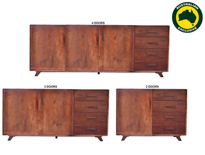 DENVER (AUSSIE MADE) BUFFET WITH SCANDI LEGS COLLECTION - ASSORTED STAINED COLOURS - STARTING FROM $899