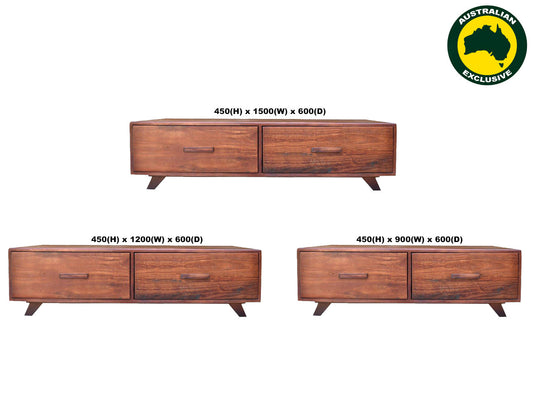 Denver (AUSSIE MADE) 2 Drawer Coffee Table Collection - Assorted Stained Colours