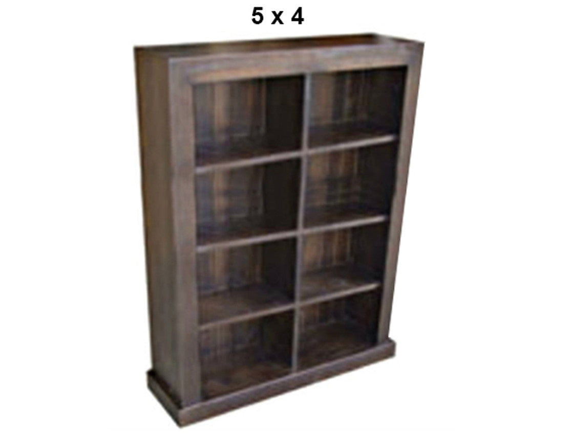 DERBY (AUSSIE MADE) CUBE LOWLINE BOOKCASE WITH 70mm FACINGS COLLECTION - ASSORTED STAINED COLOURS - STARTING FROM $399