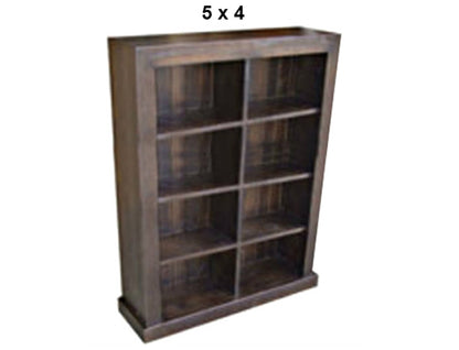 DERBY (AUSSIE MADE) CUBE LOWLINE BOOKCASE WITH 70mm FACINGS COLLECTION - ASSORTED STAINED COLOURS - STARTING FROM $399