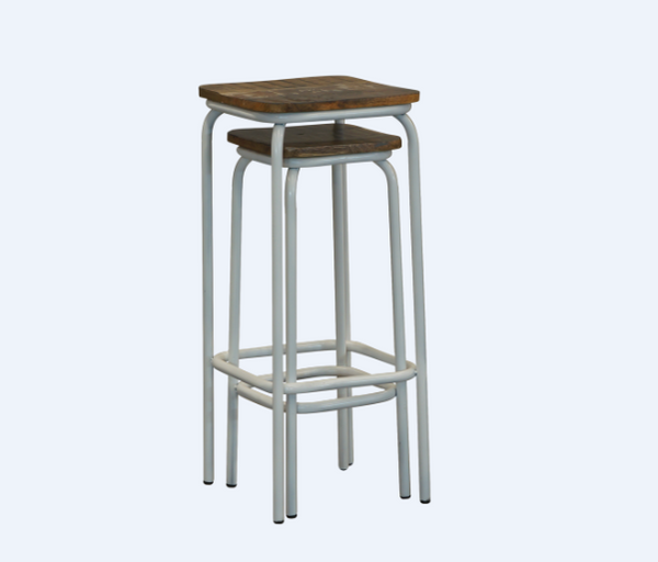 DETRIOT STOOL (SET OF 2)  - WHITE / MULTI