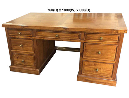 DEVLIN (AUSSIE MADE) DESK WITH PICTURE FRAME COLLECTION - ASSORTED STAINED COLOURS - STARTING FROM $1499