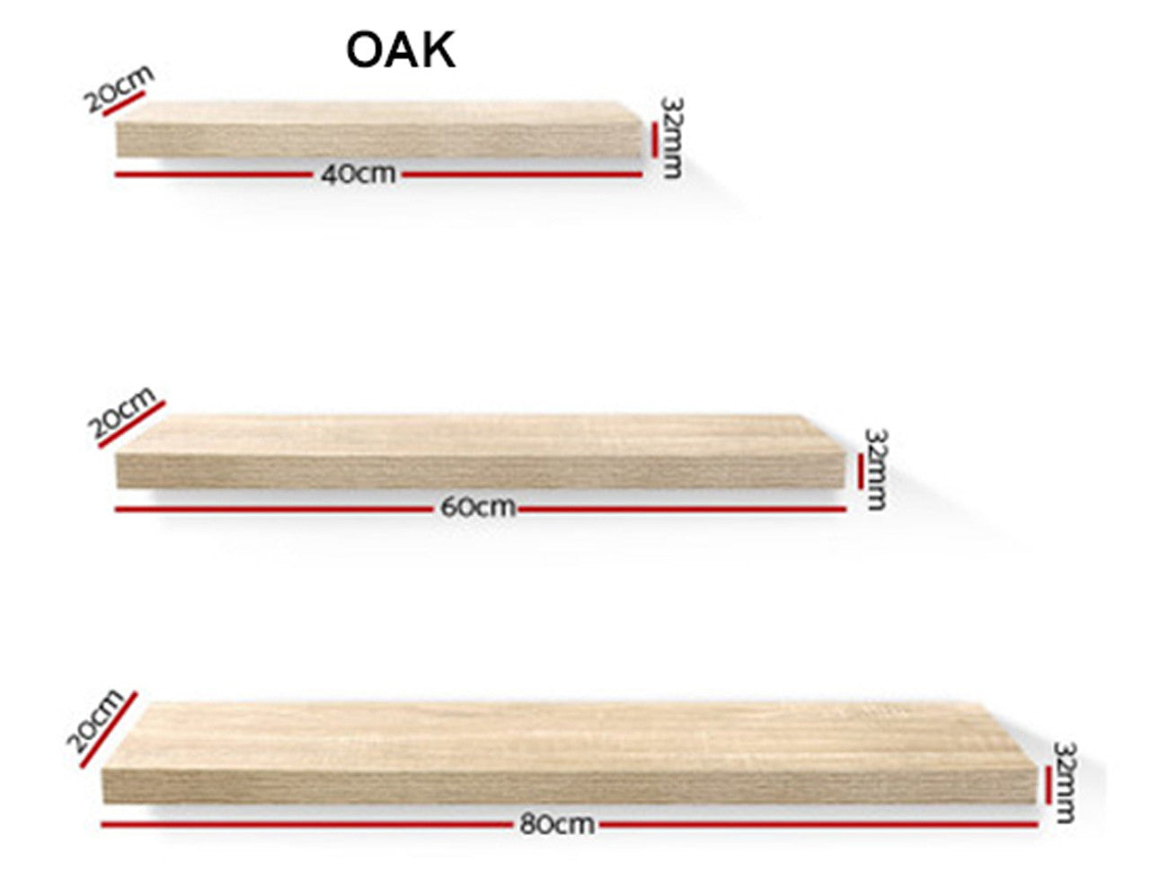 DOMINIQUE 3 PIECE FLOATING  WALL SHELVES - ASSORTED COLOURS