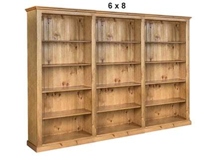 DOUBLEBAY (70MM FACINGS) BOOKCASE (AUSSIE MADE) - (4 SECTIONS) PIGEON PAIRED COLLECTION - ASSORTED STAINED COLOURS - STARTING FROM $1799