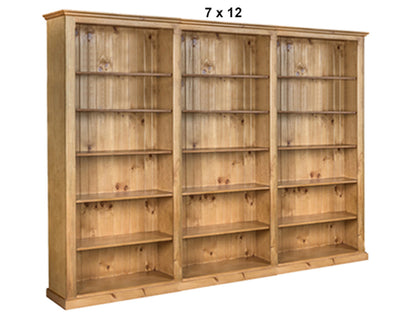 DOUBLEBAY (70MM FACINGS) BOOKCASE (AUSSIE MADE) - (4 SECTIONS) PIGEON PAIRED COLLECTION - ASSORTED STAINED COLOURS - STARTING FROM $1799