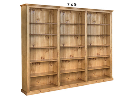 DOUBLEBAY (70MM FACINGS) BOOKCASE (AUSSIE MADE) - (4 SECTIONS) PIGEON PAIRED COLLECTION - ASSORTED STAINED COLOURS - STARTING FROM $1799