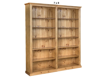 DOUBLEBAY (AUSSIE MADE) 70MM FACINGS BOOKCASE (3 SECTIONS) PIGEON PAIRED COLLECTION - ASSORTED STAINED COLOURS - STARTING FROM $1199