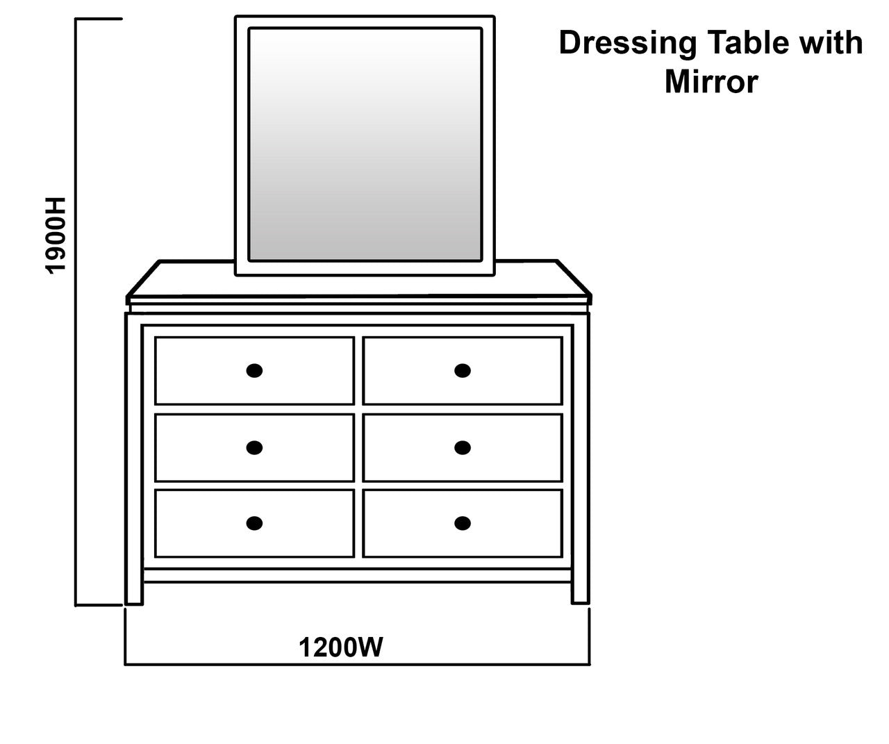 OZARK (AUSSIE MADE) DOUBLE OR QUEEN 5 PIECE (DRESSER) BEDROOM SUITE - ASSORTED PAINTED COLOURS