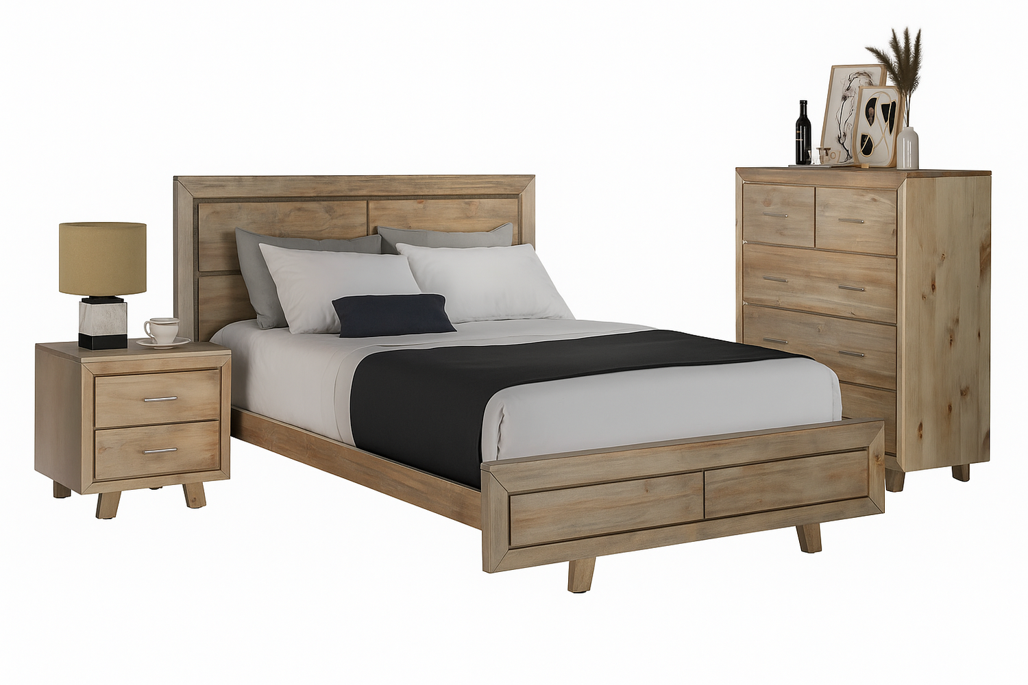 Double Carnival Timber Bed Frame - Assorted Colours