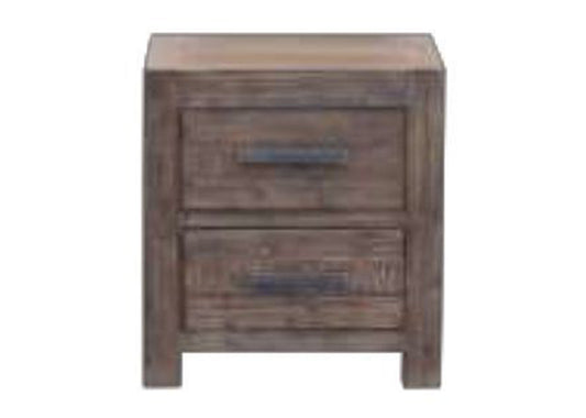 Edison Queen 3 Piece Bedside Bedroom Suite - Brushed Brown