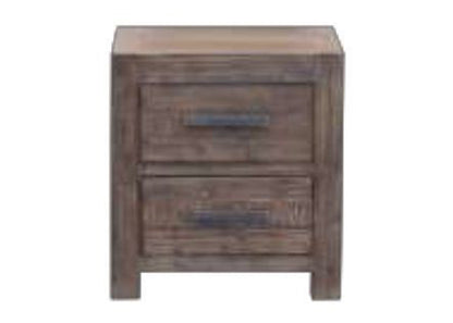 EDISON CROSS QUEEN 3 PIECE  BEDSIDE BEDROOM SUITE - BRUSHED BROWN