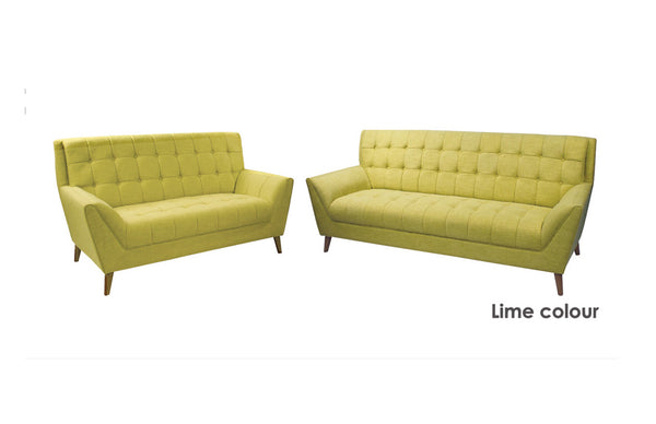 EDWARD THREE (3) + TWO (2) SEATER LOUNGE SUITE - LIGHT GREEN OR KHAKI