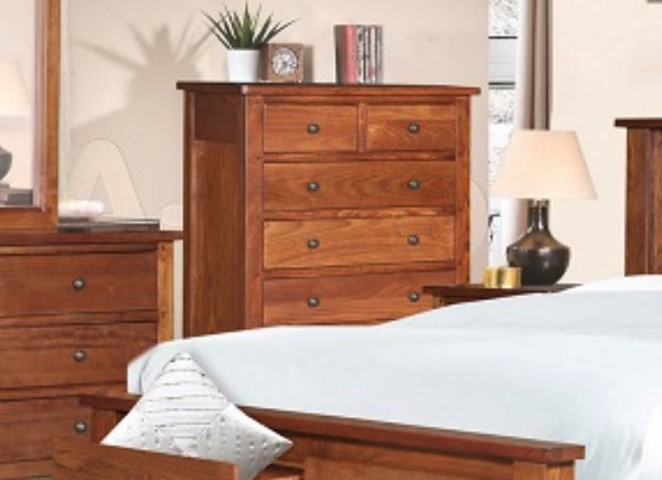 DUOLYN 6 DRAWER TALLBOY (MODEL:16-1-1-13-15-21-914-20) -  1200(H) x 900(W) -WARM TEAK