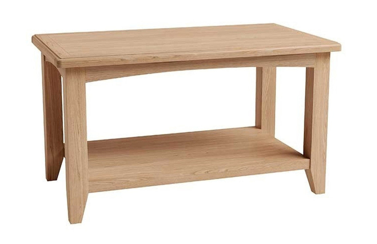 ELEGANCE SMALL  COFFEE TABLE WITH LOWER SHELF  (7-1-15) - LIGHT OAK