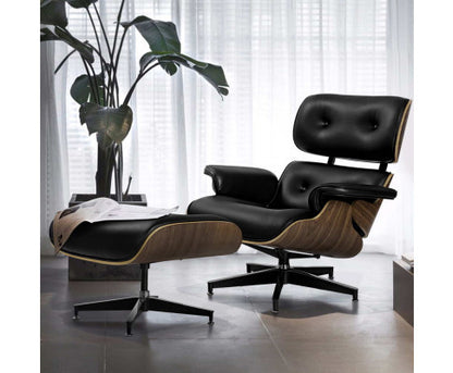 ELYSIAN BENTWOOD RECLINER LOUNGE ARM CHAIR WITH OTTOMAN - BLACK