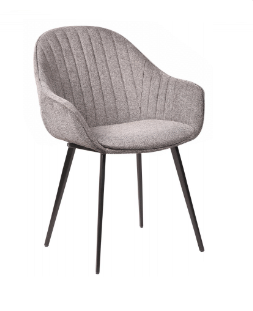 ELFORD FABRIC LINEN DINING CHAIR - DARK GREY