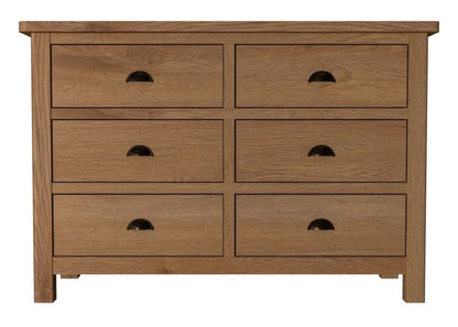 EMINENCE 6 DRAWERS OAK CHEST (RAO-6DC) -  780(H) x 1150(W)- RUSTIC OAK