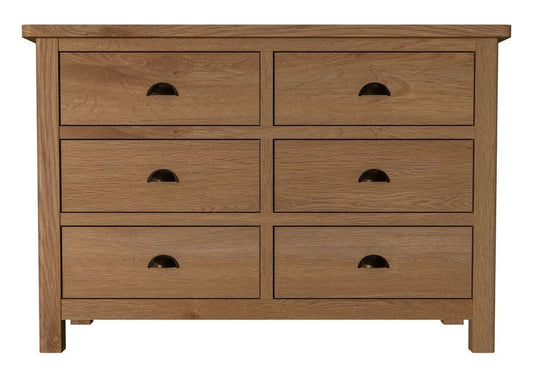 Eminence 6 Drawers Oak Chest (RAO-6DC) - 780(H) X 1150(W)- Rustic Oak
