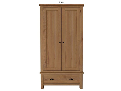 EMINENCE (AUSSIE MADE) 2 DOOR 1 DRAWERS OAK WARDROBE COLLECTION - TASSIE OAK COMBINATION - ASSORTED STAINED COLOURS - STARTING FROM $1799